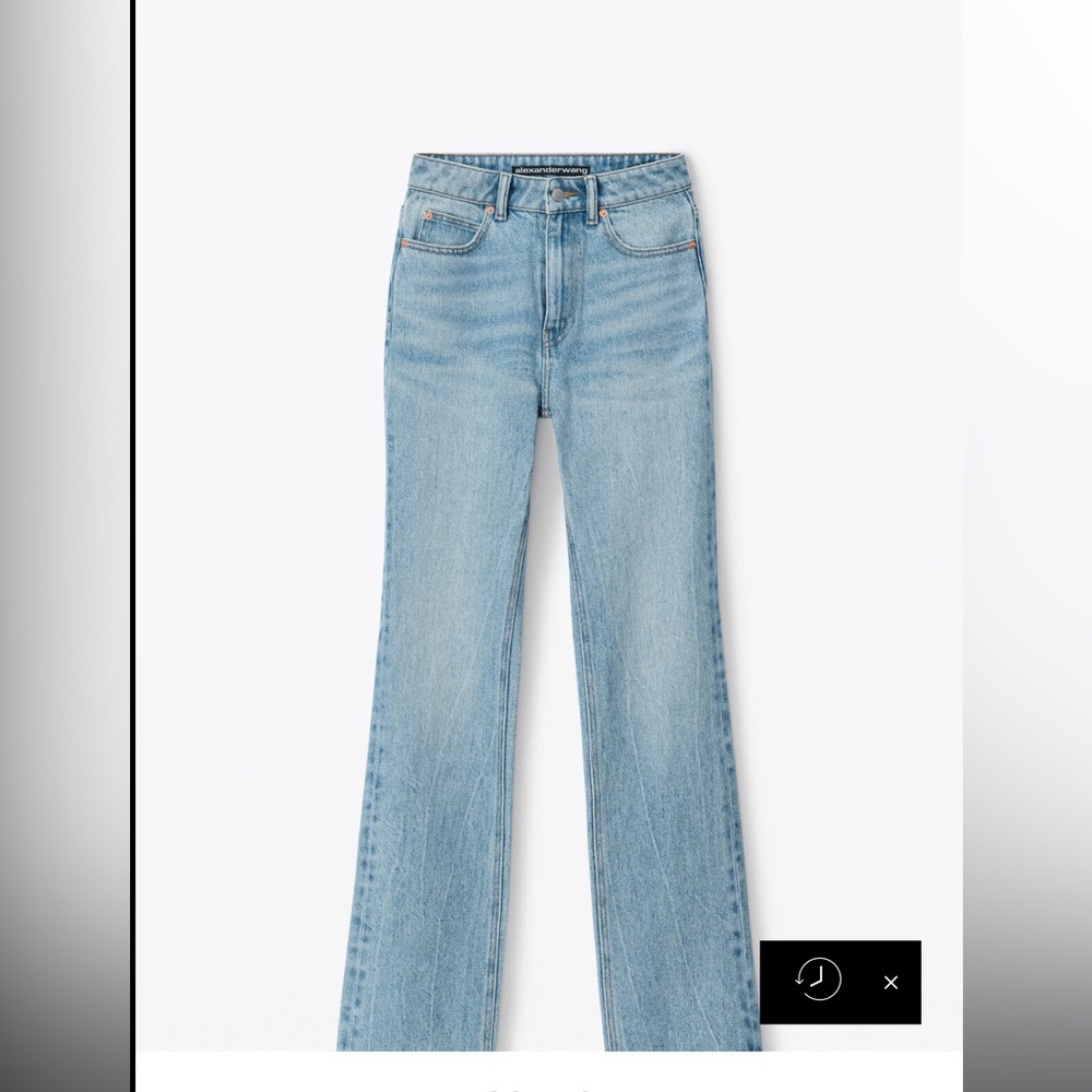 Alexander Wang fly high-rise stacked jeans in faded indigo